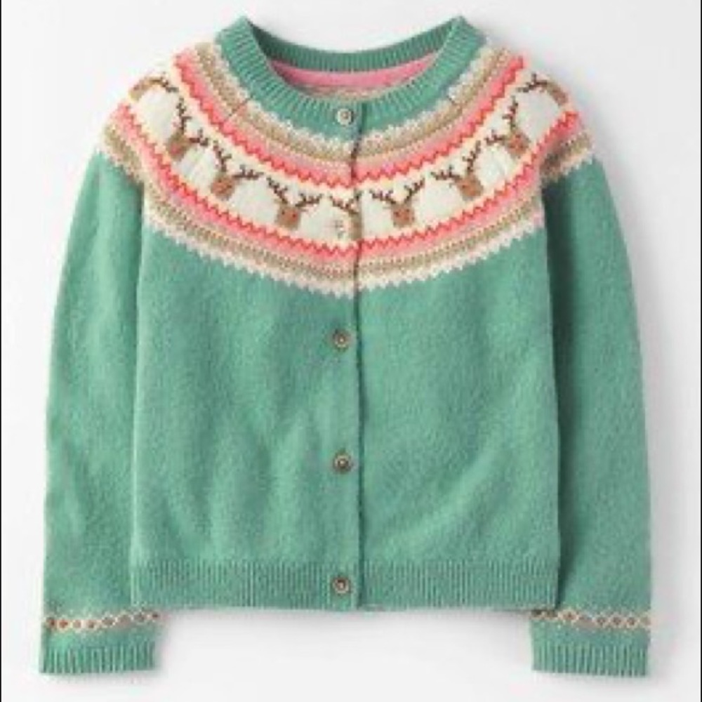 Mini Boden girls reindeer sweater